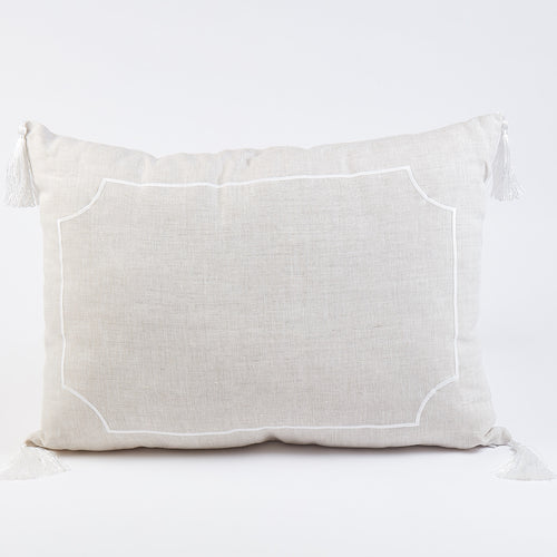 Product with title Embroidered-Linen-Pillow - YPWLN2216-NAT
