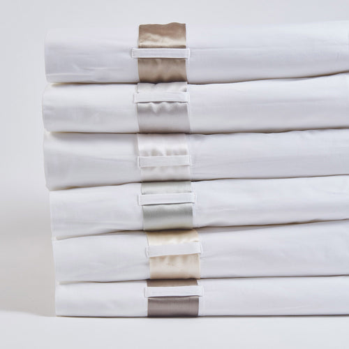 Product with title Cotton Sheet Set With Silk Bands - SSCST-IVO